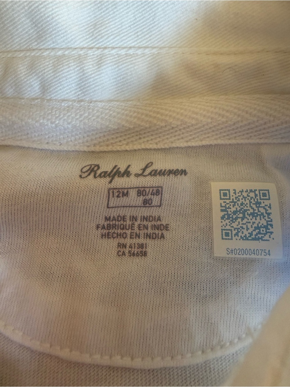 Ralph Lauren White Baby Polo Bodysuit - Picture 2 of 2